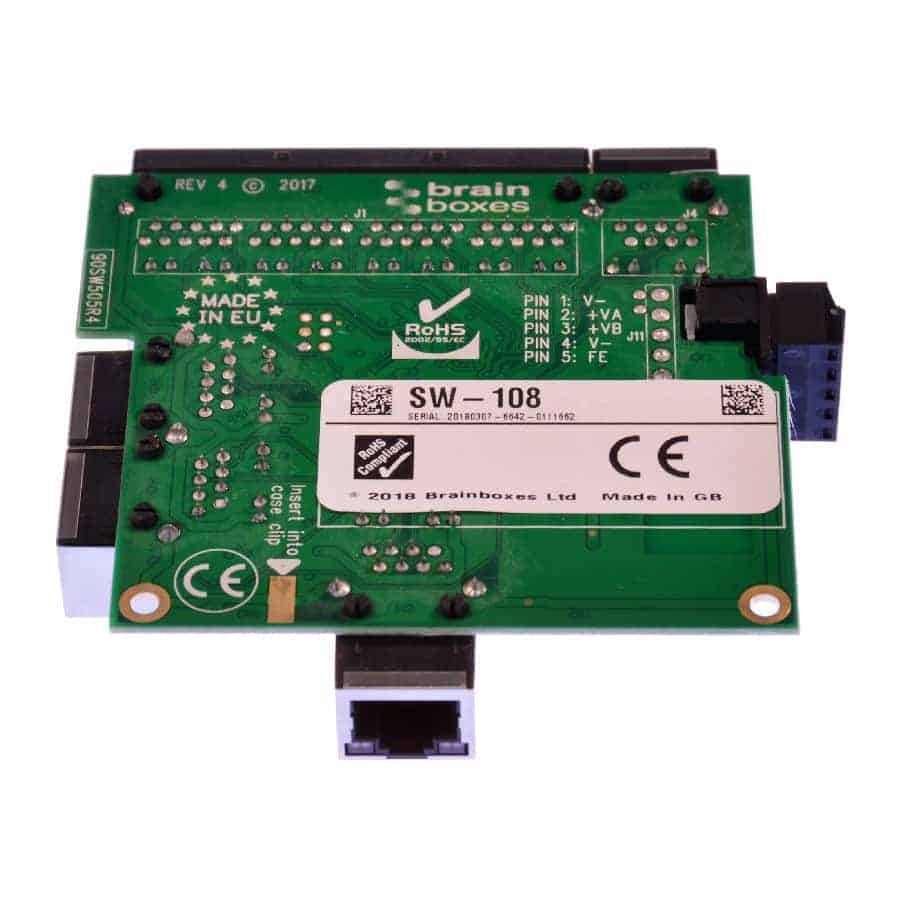 (image for) Brainboxes Industrial Embeddable Ethernet 8 Port Switch